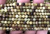 CGA865 15 inches 4mm round green garnet gemstone beads