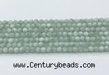 CGA910 15.5 inches 4mm faceted round green angel skin beads wholesale