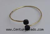 CGB2047 10mm coin plated druzy agate gemstone bangles wholesale