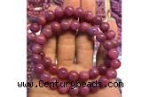 CGB2504 7.5 inches 10mm round ruby gemstone beaded bracelets