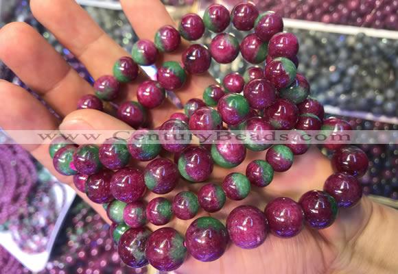 CGB2529 7.5 inches 11mm round ruby zoisite beaded bracelets