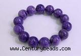 CGB2556 7.5 inches 16mm round charoite gemstone beaded bracelets