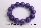 CGB2557 7.5 inches 18mm round charoite gemstone beaded bracelets