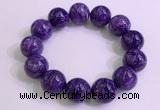 CGB2566 7.5 inches 18mm round charoite gemstone beaded bracelets