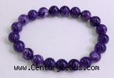 CGB2571 7.5 inches 9mm round charoite gemstone beaded bracelets