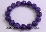 CGB2574 7.5 inches 13mm round charoite gemstone beaded bracelets