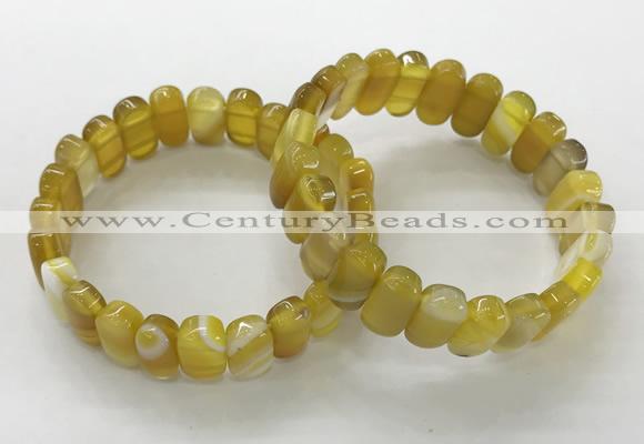 CGB3101 7.5 inches 8*15mm oval agate gemstone bracelets