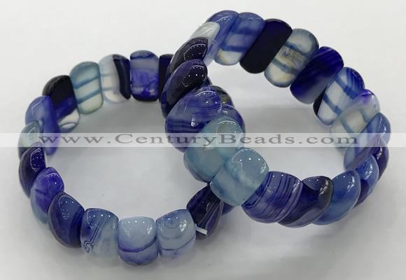 CGB3145 7.5 inches 11*23mm faceted oval agate bracelets