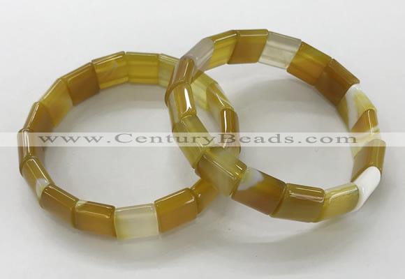 CGB3165 7.5 inches 12*15mm rectangle agate bracelets wholesale