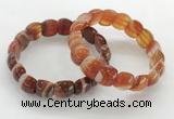 CGB3373 7.5 inches 10*15mm oval red line agate bracelets