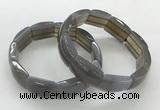 CGB3407 7.5 inches 15*21mm grey agate gemstone bracelets