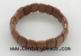 CGB3430 7.5 inches 12*15mm faceted rectangle goldstone bracelets