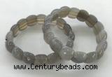 CGB3465 7.5 inches 10*14mm faceted oval grey agate bracelets