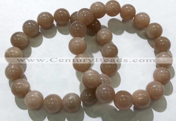 CGB4062 7.5 inches 12mm round sunstone beaded bracelets