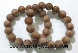 CGB4068 7.5 inches 13mm round sunstone beaded bracelets