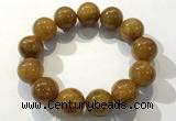 CGB4090 7.5 inches 18mm round golden rutilated quartz beaded bracelets