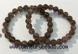 CGB4094 7.5 inches 9mm round rutilated quartz beaded bracelets