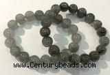 CGB4105 7.5 inches 12mm round rutilated quartz beaded bracelets