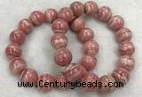 CGB4126 7.5 inches 13mm - 14mm round rhodochrosite beaded bracelets