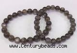 CGB4573 7.5 inches 8mm - 9mm round black sunstone beaded bracelets