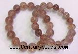 CGB4631 11mm - 12mm round red rutilated quartz beaded bracelets