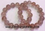 CGB4635 13mm - 14mm round red rutilated quartz beaded bracelets