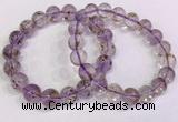 CGB4662 10mm - 11mm round purple phantom quartz beaded bracelets