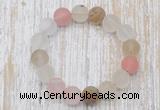 CGB5501 10mm, 12mm round matte volcano cherry quartz beads stretchy bracelets