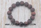 CGB5509 10mm, 12mm round matte red tiger eye beads stretchy bracelets