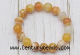 CGB5705 10mm, 12mm yellow banded agate beads with zircon ball charm bracelets