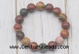 CGB5740 10mm, 12mm picasso jasper beads with zircon ball charm bracelets