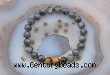 CGB6414 8mm round black labradorite & yellow tiger eye beaded bracelets