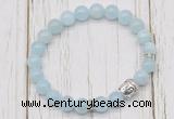 CGB7501 8mm aquamarine bracelet with buddha for men or women