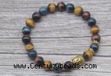 CGB7521 8mm colorfull tiger eye bracelet with buddha for men or women