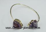 CGB768 13*18mm - 15*20mm faceted nuggets amethyst gemstone bangles