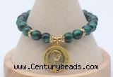 CGB7925 8mm green tiger eye bead with luckly charm bracelets