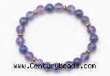 CGB8103 8mm amethyst, lapis lazuli & hematite power beads bracelet