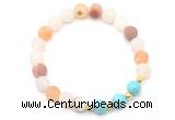 CGB8244 8mm matte druzy agate & blue howlite beaded stretchy bracelets