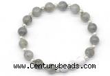 CGB8255 8mm labradorite & matte white howlite beaded stretchy bracelets