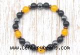 CGB8333 8mm candy jade, black onyx & hematite energy bracelet