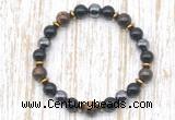 CGB8388 8mm bronzite, black onyx & hematite energy bracelet