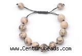 CGB8558 12mm round feldspar adjustable macrame bracelets