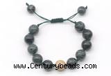 CGB8582 12mm round kambaba jasper adjustable macrame bracelets