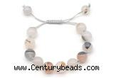 CGB8601 12mm round montana agate adjustable macrame bracelets