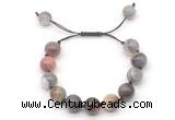 CGB8605 12mm round Botswana agate adjustable macrame bracelets