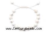 CGB8651 8mm,10mm round white howlite adjustable macrame bracelets