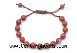 CGB8678 8mm,10mm round red jasper adjustable macrame bracelets