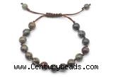 CGB8680 8mm,10mm round dragon blood jasper adjustable macrame bracelets