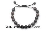 CGB8682 8mm,10mm round coffee jasper adjustable macrame bracelets