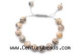 CGB8695 8mm,10mm round feldspar adjustable macrame bracelets